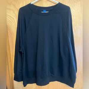 NEW Old Navy women’s oversized crewneck sweatshirt black lightweight size large
